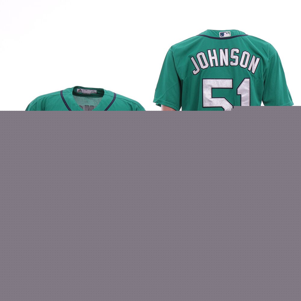 Men MLB Seattle Mariners 51 Johnson Green Jersey
